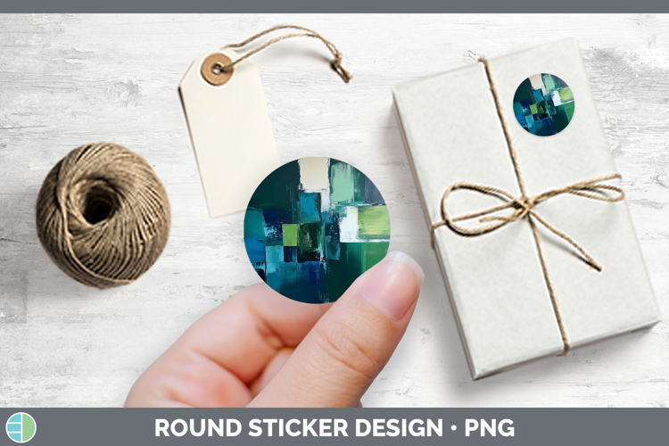 Abstract Dark Green Stickers | Round Labels Designs