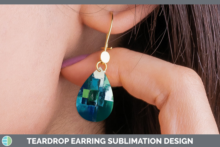 Abstract Dark Green Teardrop Earrings Sublimation Earrings D