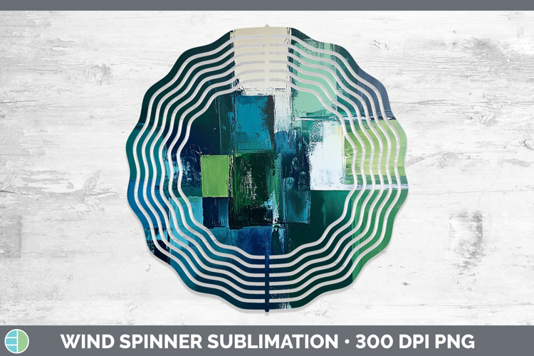 Abstract Dark Green Wind Spinner Sublimation Spinner Designs