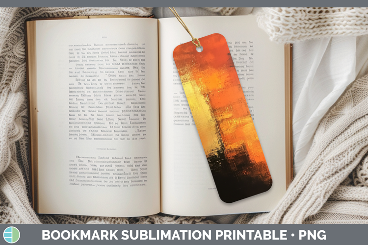 Abstract Dark Orange Bookmark Sublimation Printable Designs