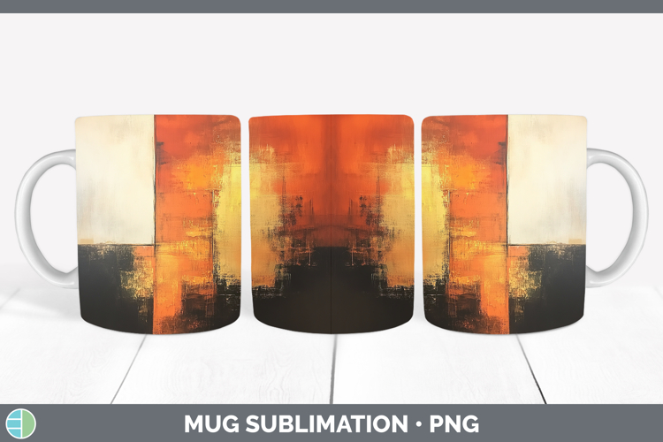Abstract Dark Orange Mug Wrap Sublimation Coffee Cup Designs