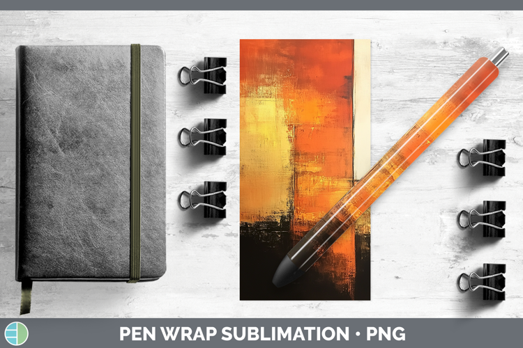 Abstract Dark Orange Pen Wrap Sublimation Pen Designs