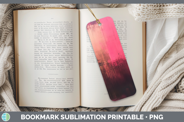 Abstract Dark Pink Bookmark Sublimation Printable Designs