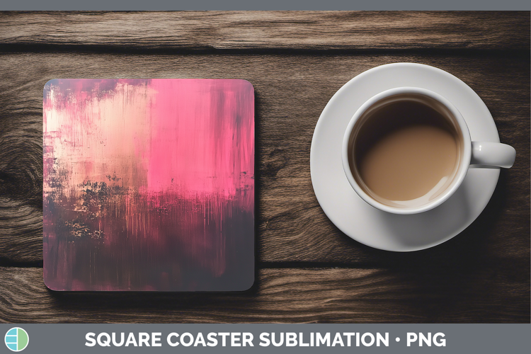 Abstract Dark Pink Square Coaster Sublimation Coaster Design