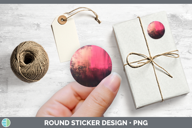 Abstract Dark Pink Stickers | Round Labels Designs