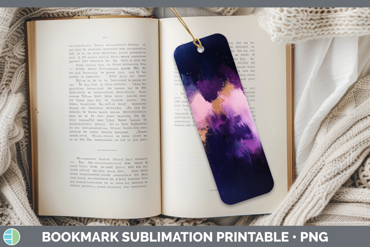 Abstract Dark Purple Bookmark Sublimation Printable Designs