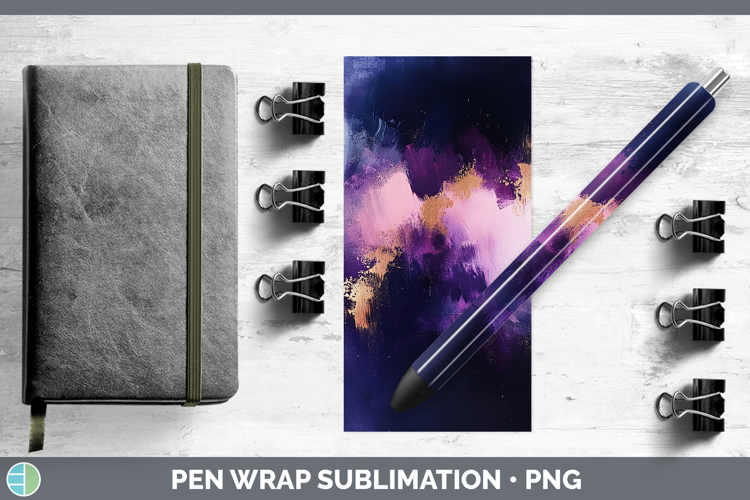Abstract Dark Purple Pen Wrap Sublimation Pen Designs
