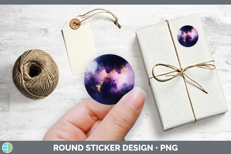 Abstract Dark Purple Stickers | Round Labels Designs