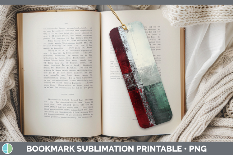 Abstract Dark Red Bookmark Sublimation Printable Designs