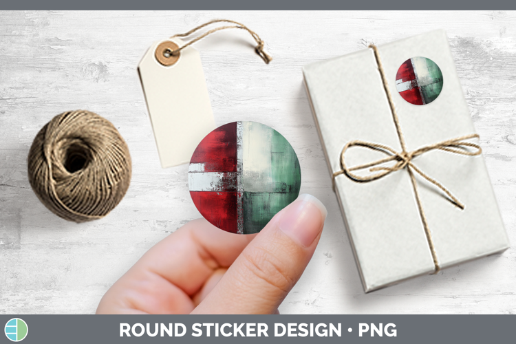 Abstract Dark Red Stickers | Round Labels Designs