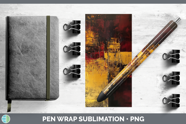 Abstract Dark Yellow Pen Wrap Sublimation Pen Designs
