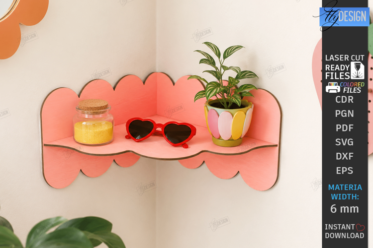 Abstract Drippy Wall Shelf Laser Cut | Abstract Wall Decor