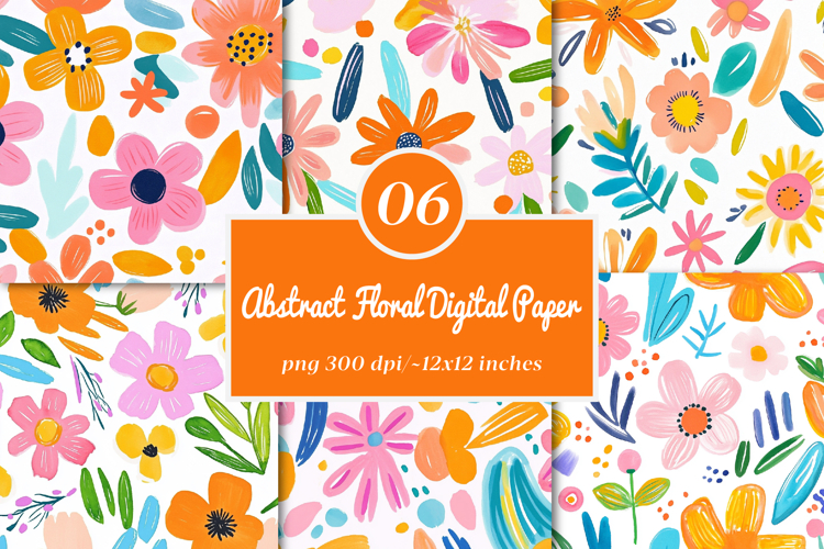 Abstract Floral Digital Paper - Abstract Floral Png