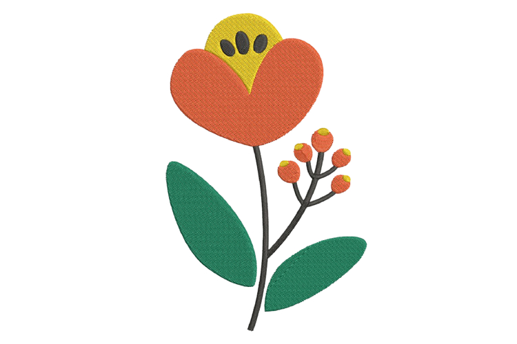 Abstract Flower Embroidery Design