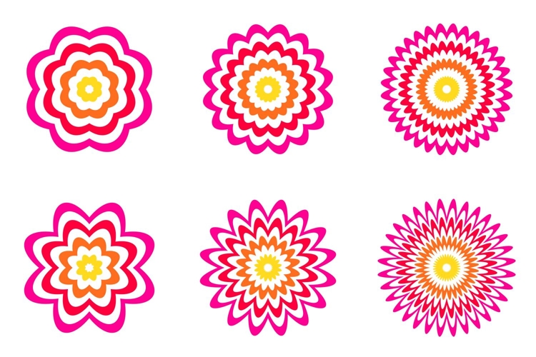 Abstract Flower Floral Symbols SVG Bundle