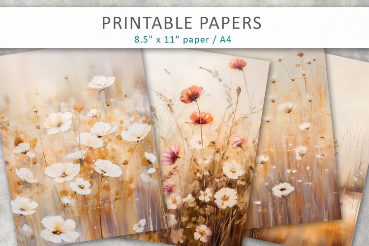 Abstract Flowers Junk Journal Paper