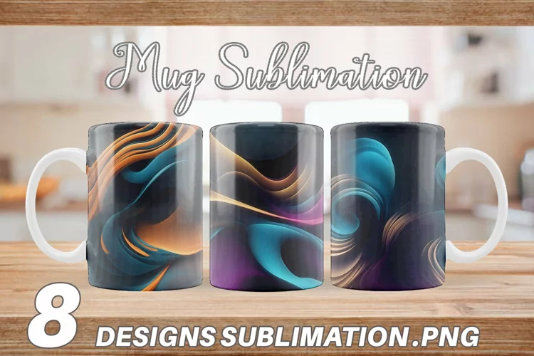 Abstract Fluid Ripples Mug sublimation design
