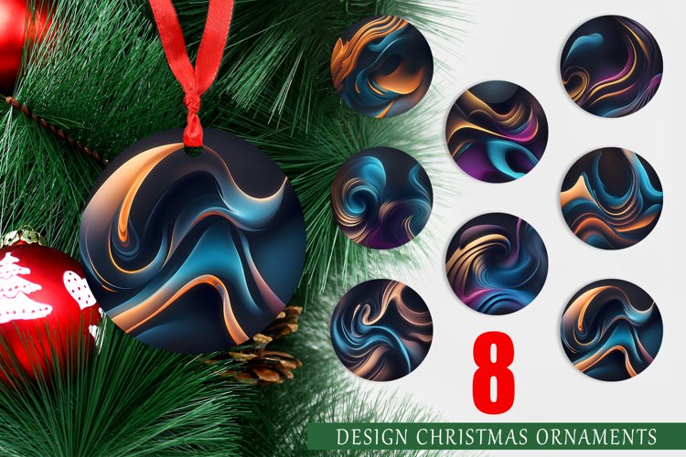 Abstract Fluid Ripples Christmas Ornaments