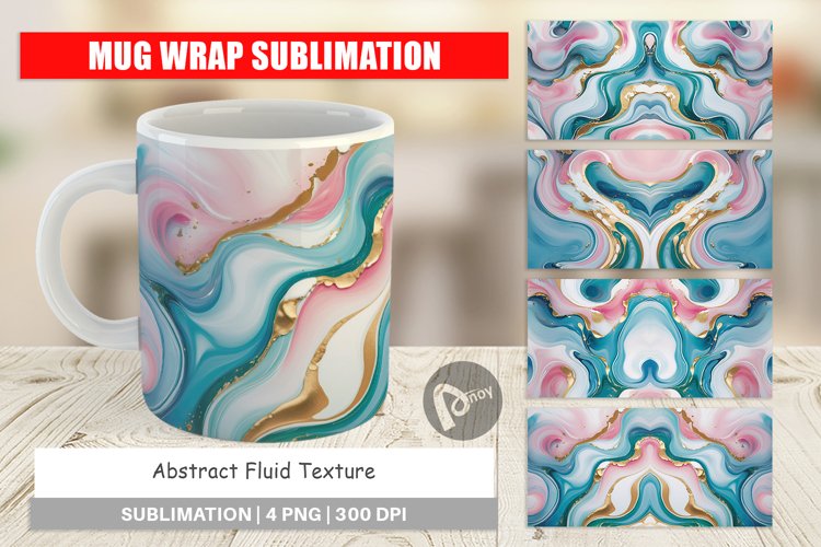 Mug Wrap Design Abstract Fluid