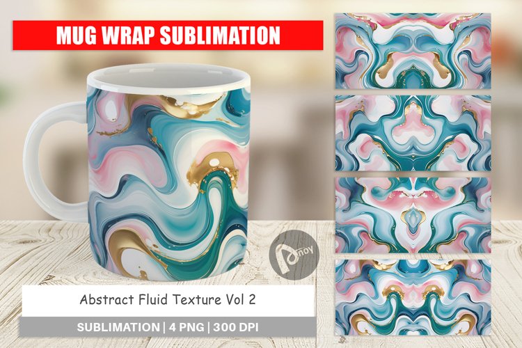 Mug Wrap Design Abstract Fluid