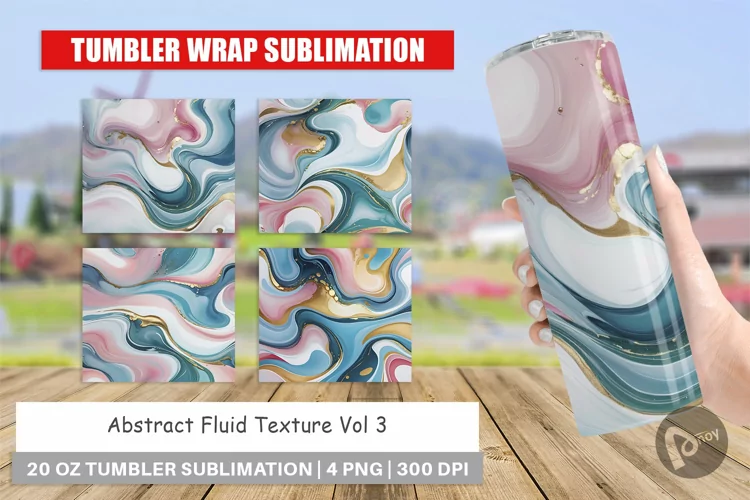 Tumbler Wrap Abstract Fluid