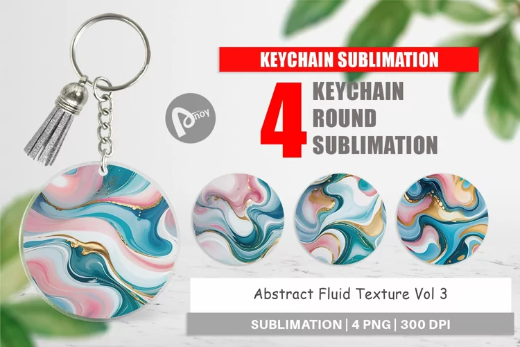 Keychain Abstract Fluid