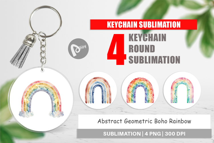 Geometric Boho Rainbow Keychain