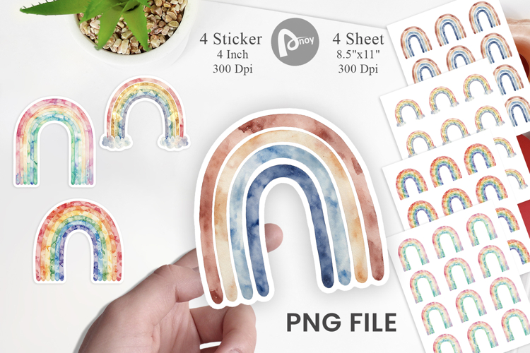 Geometric Boho Rainbow Sticker