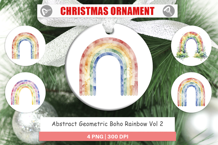 Geometric Boho Rainbow Ornament