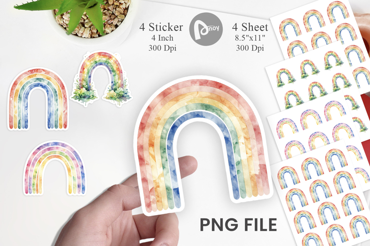 Geometric Boho Rainbow Sticker