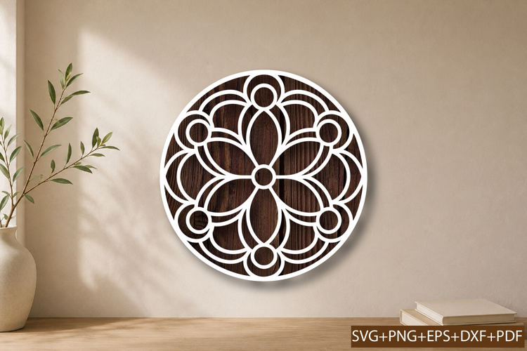 Abstract Geometric Floral Laser Cut SVG