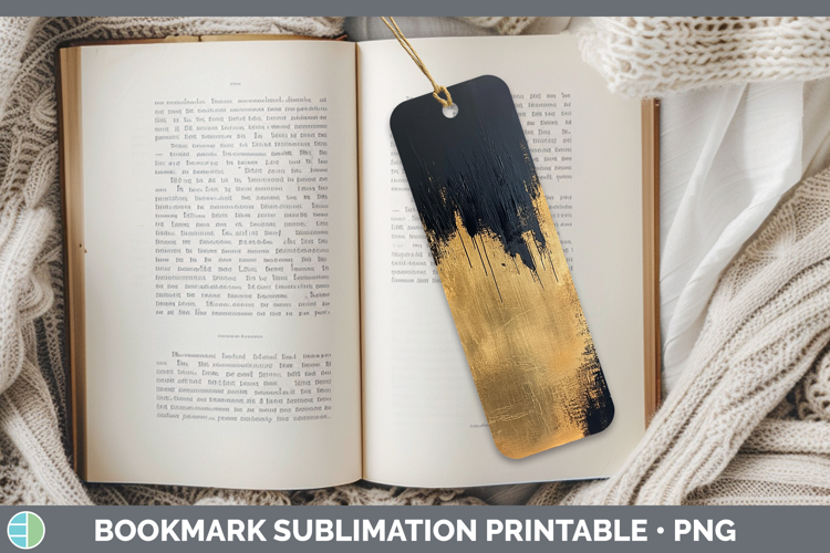 Abstract Gold Bookmark Sublimation Printable Designs