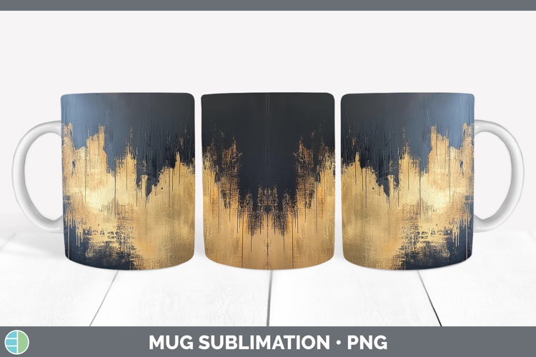 Abstract Gold Mug Wrap Sublimation Coffee Cup Designs
