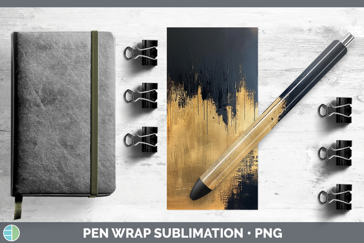Abstract Gold Pen Wrap Sublimation Pen Designs