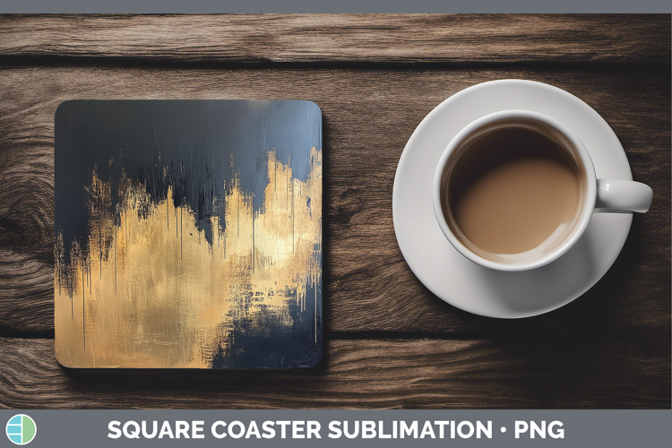 Abstract Gold Square Coaster Sublimation Coaster Designs