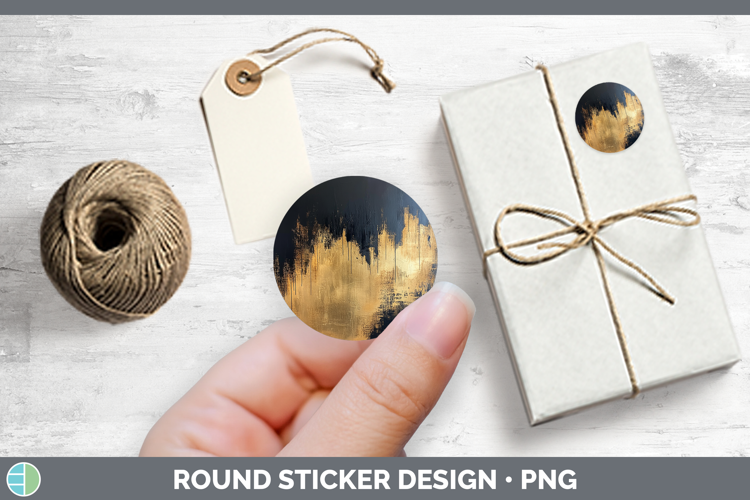 Abstract Gold Stickers | Round Labels Designs