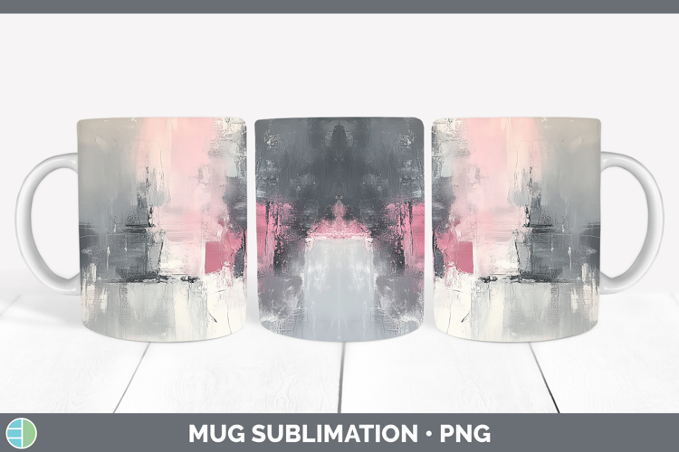 Abstract Gray Mug Wrap Sublimation Coffee Cup Designs