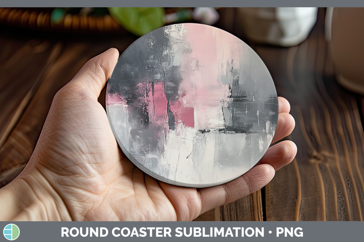 Abstract Gray Round Coaster Sublimation Coaster Designs