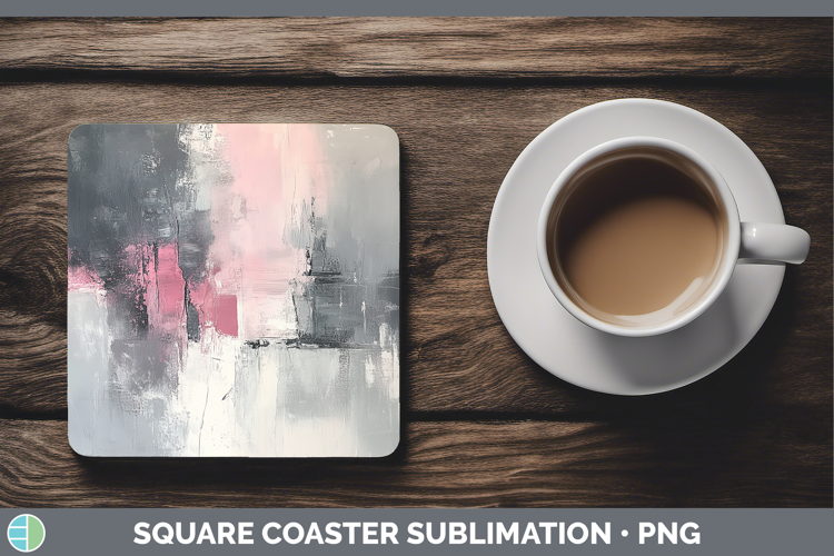 Abstract Gray Square Coaster Sublimation Coaster Designs