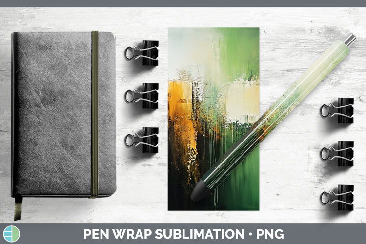 Abstract Green Pen Wrap Sublimation Pen Designs