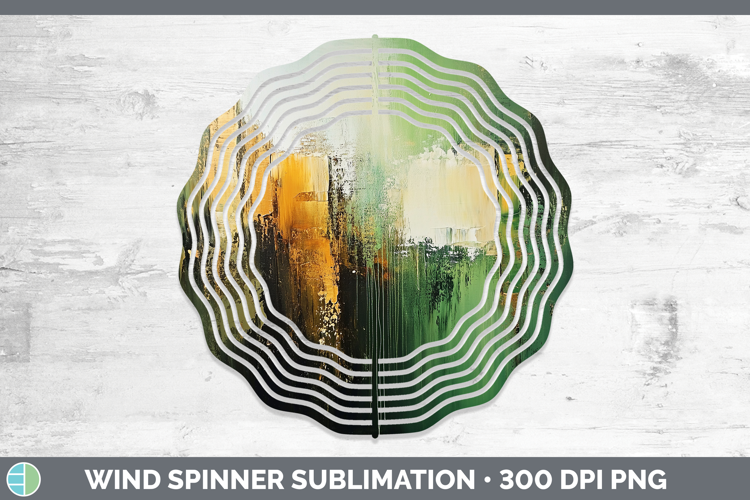 Abstract Green Wind Spinner Sublimation Spinner Designs