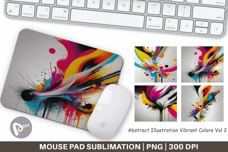 Mouse Pad Abstract Vibrant Colors
