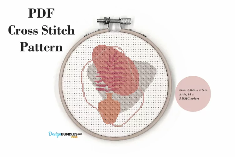 Abstract Leaf In Vase Cross Stitch Pattern PDF File