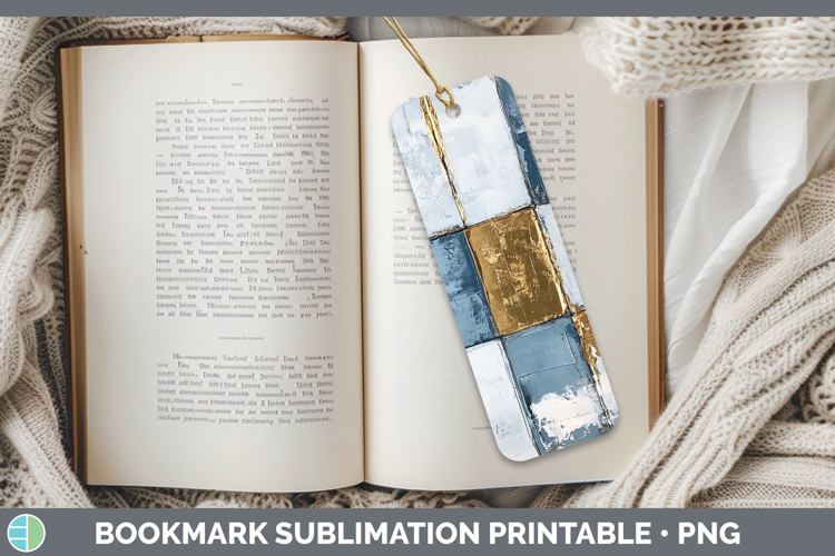 Abstract Light Blue Bookmark Sublimation Printable Designs