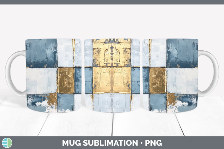 Abstract Light Blue Mug Wrap Sublimation Coffee Cup Designs