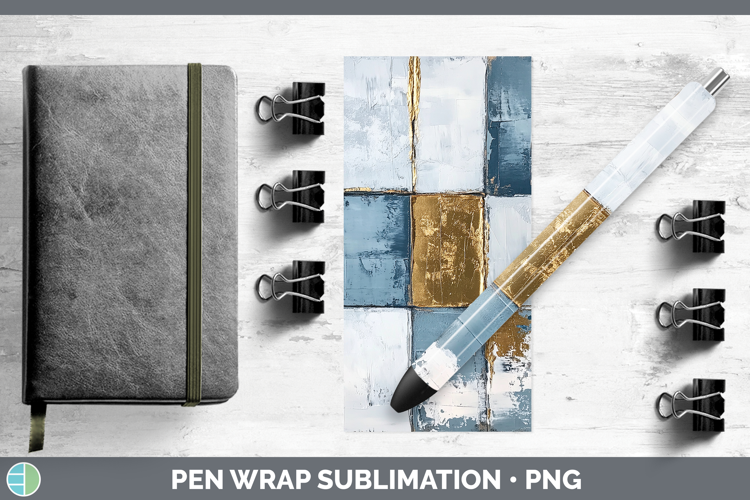 Abstract Light Blue Pen Wrap Sublimation Pen Designs