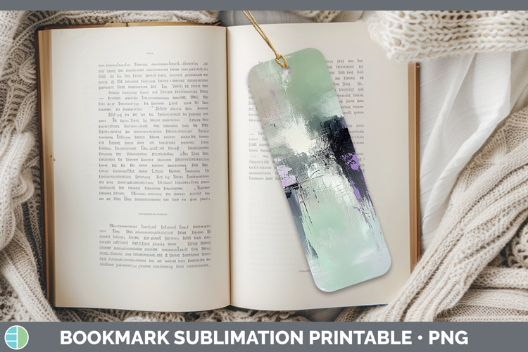 Abstract Light Green Bookmark Sublimation Printable Designs