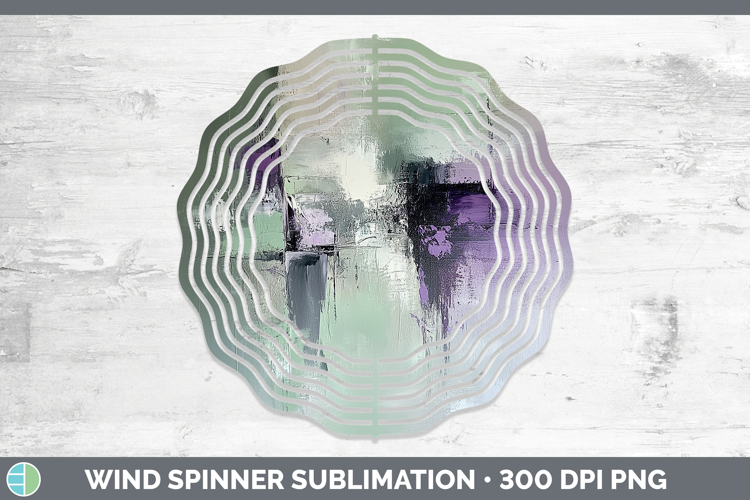 Abstract Light Green Wind Spinner Sublimation Spinner Design