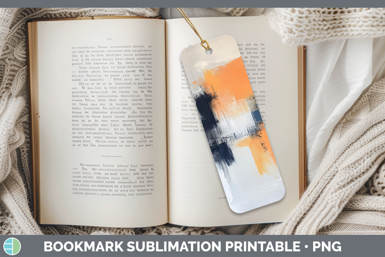 Abstract Light Orange Bookmark Sublimation Printable Designs