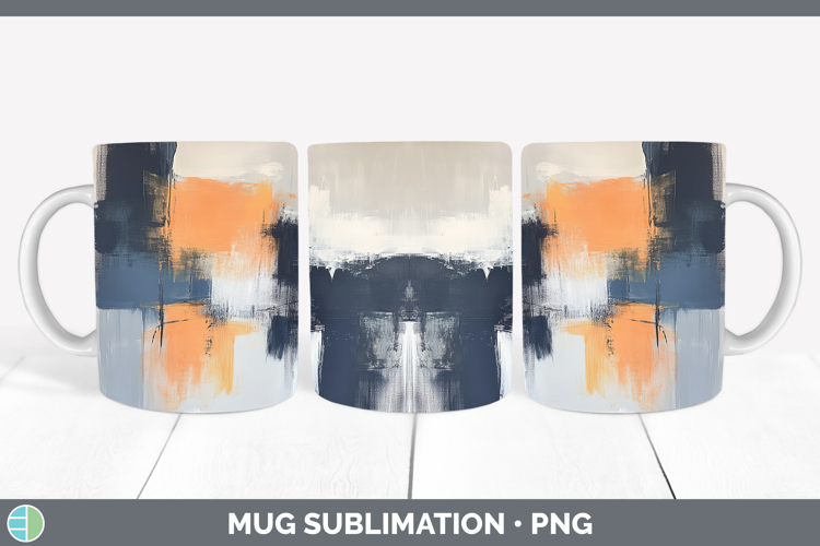 Abstract Light Orange Mug Wrap Sublimation Coffee Cup Design